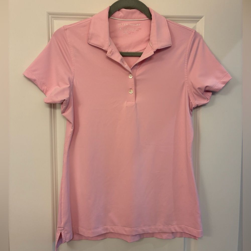 PETER MILLAR Short Sleeve Button Polo Pink Women’s Size Small